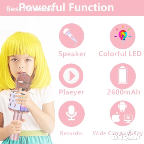 Безжичен караоке микрофон за деца, снимка 5 - Други - 51177760