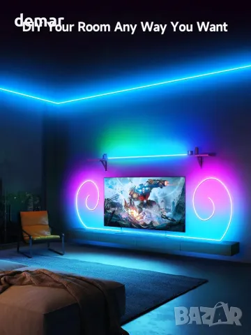 Tyute LED неонова лента, 5m RGB, дистанционно, APP, водоустойчива гъвкава 24V, снимка 4 - Лед осветление - 47001116