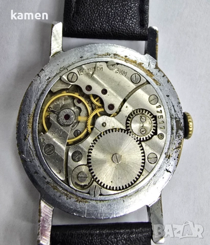 Винтидж съветски часовник ЗИМ - 15 бижута - ръчно навиване - СССР - нова кожена каишка, снимка 9 - Антикварни и старинни предмети - 53659352