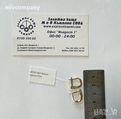 Златни Обеци 3.2гр, снимка 2 - Обеци - 53692087