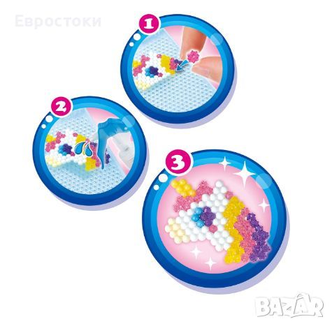 Творчески комплект с мъниста Epoch Toys Aquabeads: Charm Maker, с шаблони и ключодържатели, снимка 4 - Пластелини, моделини и пясъци - 46010635