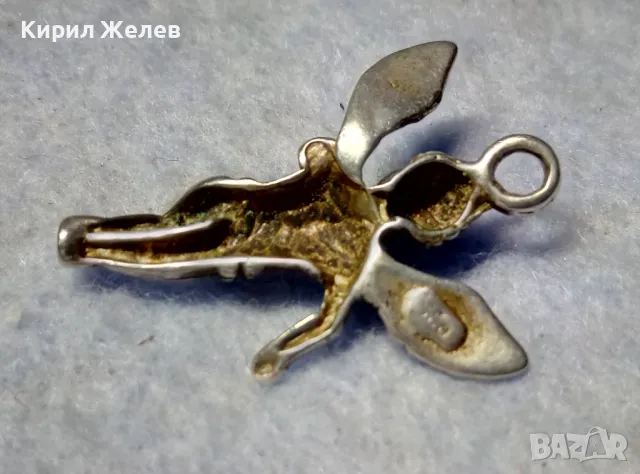 ФИГУРАЛЕН СРЕБЪРЕН ПЕНДАНТ АМУРЧЕ / АНГЕЛЧЕ СРЕБРО 925 РЪЧНА АР НУВО СТИЛ МАЙСТОРСКА РАБОТА 19466, снимка 4 - Колиета, медальони, синджири - 50056528