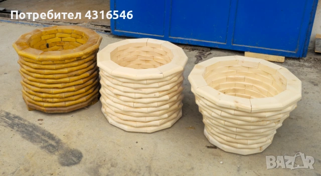 Дървени кашпи, снимка 4 - Саксии и кашпи - 54025204