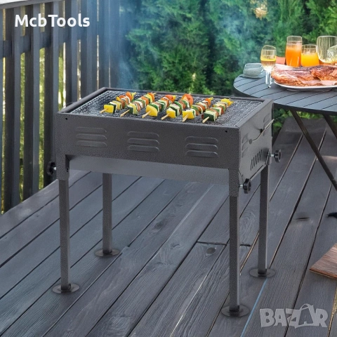 Преносимо сгъваемо барбекю с регулируема височина, снимка 9 - Барбекюта - 54090065