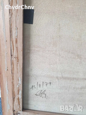 Sirokos 110х70см Сиорокос/стара гръцка голяма картина масло върху платно/морски пейзаж/рибари-лодки, снимка 10 - Картини - 52207867