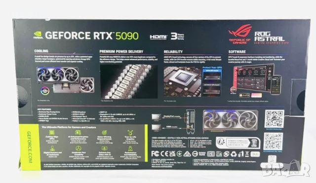 Видеокарта Asus ROG Astral GeForce RTX 5090 32GB GDDR7 OC, снимка 3 - Видеокарти - 50974076