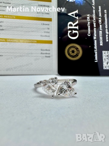 Сребърен пръстен с мойсанит (Диамант) 2 карата