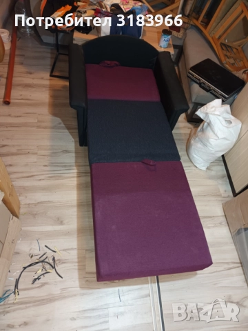 Разтегателен фотьойл легло в лилав цвят чисто нов, снимка 4 - Спални и легла - 52696118