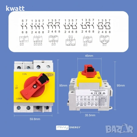 PV Array DC Isolator - Прекъсвач за соларни панели, снимка 3 - Друга електроника - 53514766