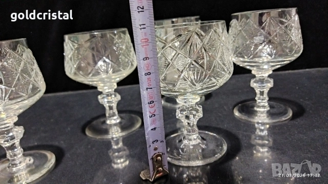 кристални чаши , снимка 3 - Антикварни и старинни предмети - 43355984