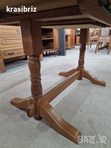 Трапезна Разтегателна Масивна Маса-внос от Германия!, снимка 5 - Маси - 53531933