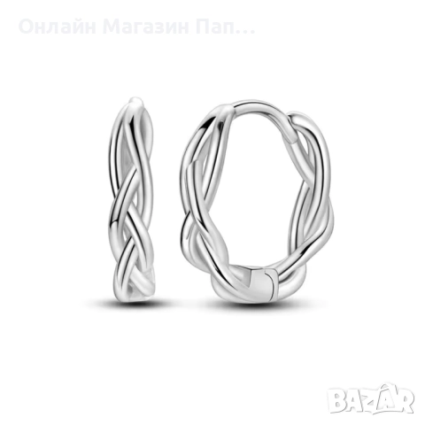 Сребърни обеци халки 925 с усукан дизайн