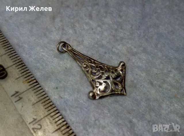 СТАРИНЕН АЖУРЕН ФЛОРАЛЕН СРЕБЪРЕН ПЕНДАНТ СРЕБРО ВИСОКА ПРОБА ХУДОЖЕСТВЕНА РЪЧНА ИЗРАБОТКА 48936, снимка 5 - Антикварни и старинни предмети - 49757316