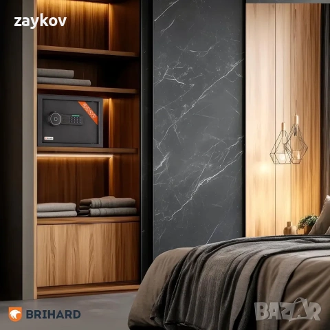 биометричен сейф 25x35x25см, черна стомана, пръстов отпечатък и цифрова клавиатура, снимка 3 - Друга електроника - 53478202