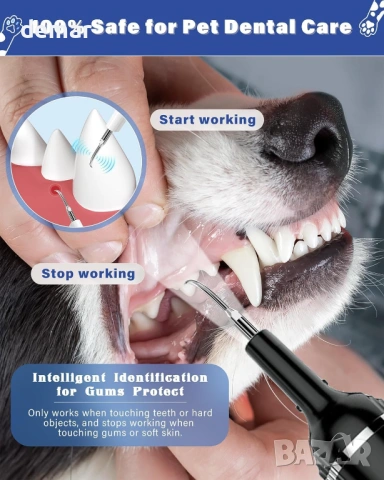 NATURE NERDS Комплект за премахване на плака и зъбен камък, за домашни любимци, с LED светлина, снимка 2 - За кучета - 53179244