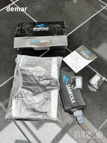 Жилетка за бягане Samfolk LED, регулируема унисекс светлоотразителна, 500 мл, XS/S (61-81 см), снимка 10 - Други спортове - 50925608