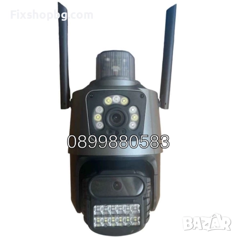 Безжична двойна WiFi управляема Ultra HD камера с нощно виждане 8 х ZOOM и аларма, снимка 2 - HD камери - 51541942