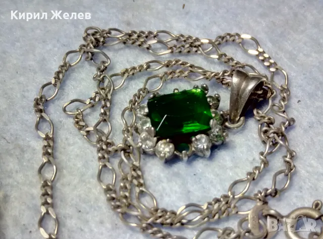 СКЪПОЦЕННО СРЕБЪРНО КОЛИЕ с ПЕНДАНТ СРЕБРО 925 с ГОЛЯМ ЮВЕЛИРНО ФАСЕТИРАН ПЕРИДОТ и ЦИРКОНИ 47569, снимка 12 - Колиета, медальони, синджири - 50072703