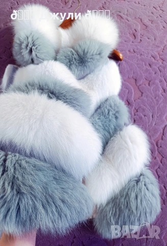 Пухкав елек с естествен косъм от сребърна лисица, снимка 9 - Елеци - 53322862