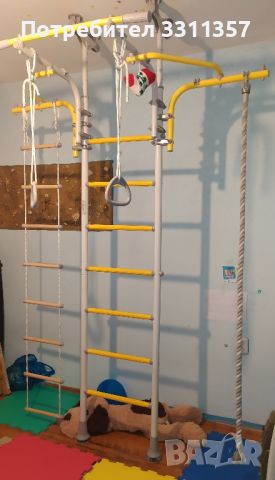 Шведска стена с въже, халки и 2 броя стълби, снимка 4 - Фитнес уреди - 46318557
