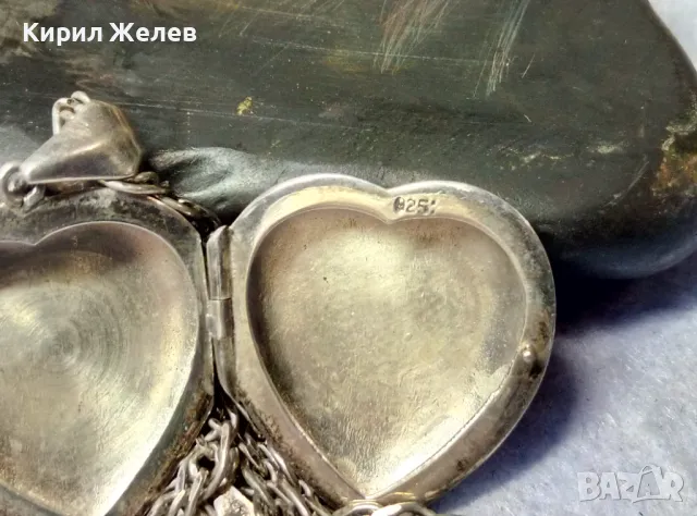 ФЛОРАЛНО ГРАВИРАН СРЕБЪРЕН ПЕНДАНТ СЪРЧИЦЕ Арт РАМКА За СНИМКИ със СРЕБЪРНА ВЕРИЖКА СРЕБРО 925 25980, снимка 6 - Колиета, медальони, синджири - 49734092