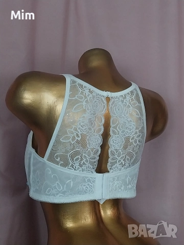 Ulla Popken 90 D Бял и черен дантелен сутиен , снимка 10 - Бельо - 54198638