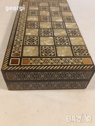 Сирийска седефена дъска за шах и табла, снимка 2 - Шах и табла - 45797386