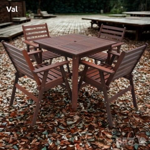 Градински комплект Tirora Muhler Meranti - 5 части, дърво, снимка 3 - Градински мебели, декорация  - 53642608