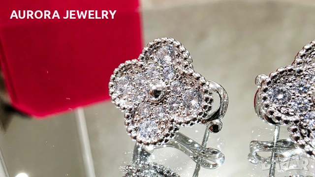 Van Cleef & Arpels VCA Silver Diamond Vintage Alhambra Clips Дамски Обеци, снимка 8 - Обеци - 53890886
