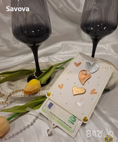 Дървена картичка за пари "Свети Валентин", снимка 4 - Ръчно изработени сувенири - 53078993