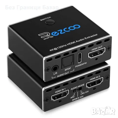 Нов HDMI аудио конвертор 4K 120Hz – оптичен SPDIF, стерео 3.5мм, снимка 1 - Друга електроника - 49089667