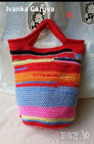 Ръчно плетена дамска чанта в стил Бохо