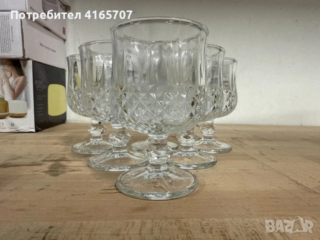 Комплект от 6 бр. чаши за вино със столчета за елегантно сервиране, снимка 2 - Чаши - 53155313