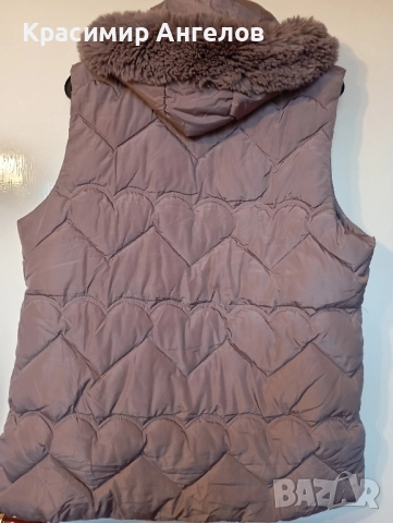 Дамски елек с качулка и поларена подплата 4 xl