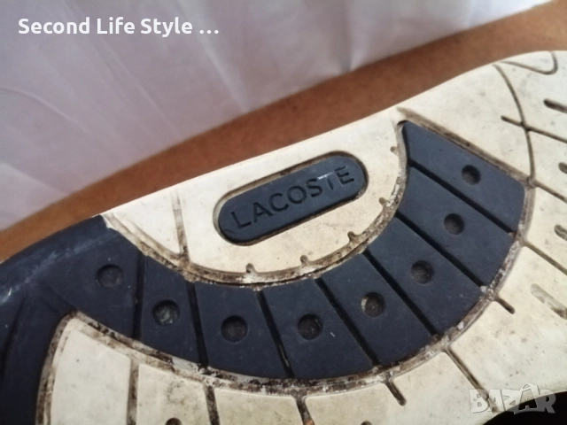 Номер 45 оригинални мъжки маратонки Lacoste, Естествена кожа, Черни, снимка 11 - Маратонки - 52877873
