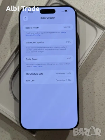 iPhone 16 Pro Max 256GB Black Titanium - 92% Батерия, Като НОВ., снимка 6 - Apple iPhone - 53718616