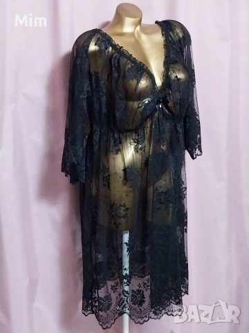 2XL Черна дантелена нощница / рокля /, снимка 4 - Рокли - 53266177