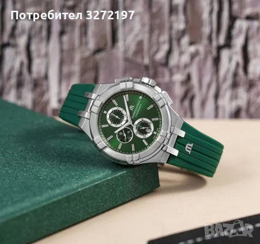 Kварцов часовник MAURICE LACROIX Aikon Special Edition,хронограф,дата,гумена каишка, снимка 9 - Мъжки - 49863999