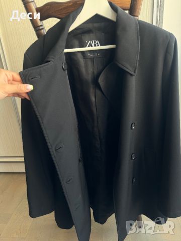 Чисто нов женски Шлифер на Zara черен - размел L, снимка 4 - Палта, манта - 45116487