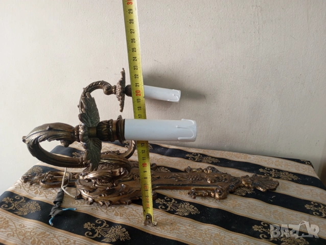 Чифт два аплика за стена арт деко, снимка 5 - Лампи за стена - 54192466