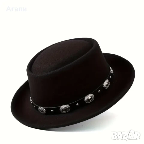 Мъжка стилна черна шапка бомбе, снимка 2 - Шапки - 50911917