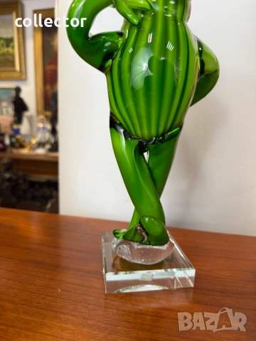 Ръно изработена жаба от цветно стъкло. №7387, снимка 4 - Колекции - 51886803