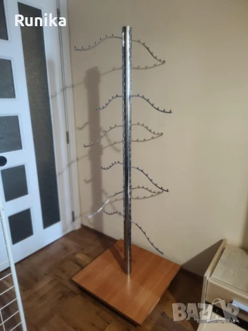 Търговски щендер на колела + хромирани куки