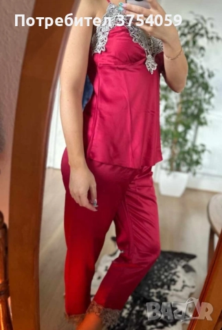 Дамски сатениран комплект за спане от 5 части , снимка 9 - Бельо - 52402405