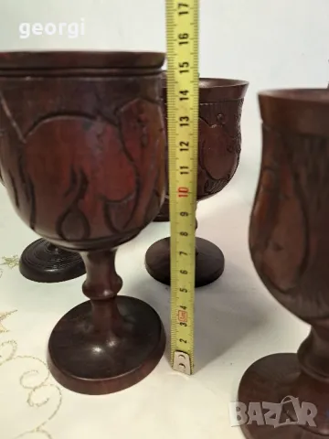 колекция абаносови африкански чаши  дърворезба 7/3, снимка 11 - Чаши - 49783827