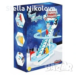 Забавна игра с пингвини и стълбичка