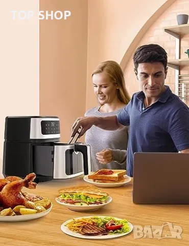 Нов Въздушен фритюрник Symdral 5L здравословно готвене Air Fryer кухня дом, снимка 7 - Фритюрници - 49238493