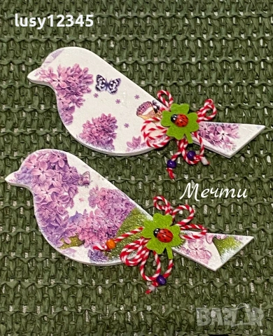 Първомартенски магнитчета-птички!, снимка 2 - Декорация за дома - 53399672