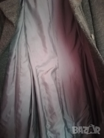 елегантно дълго масленозелено палто, снимка 6 - Палта, манта - 48266793