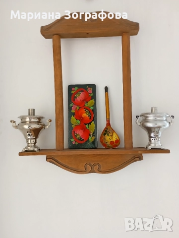 Руски сувенири, Самовар, тип Хохлома, Бижут. везна, Карти, Космич. спътник "Мир", "Сувенир пушка"